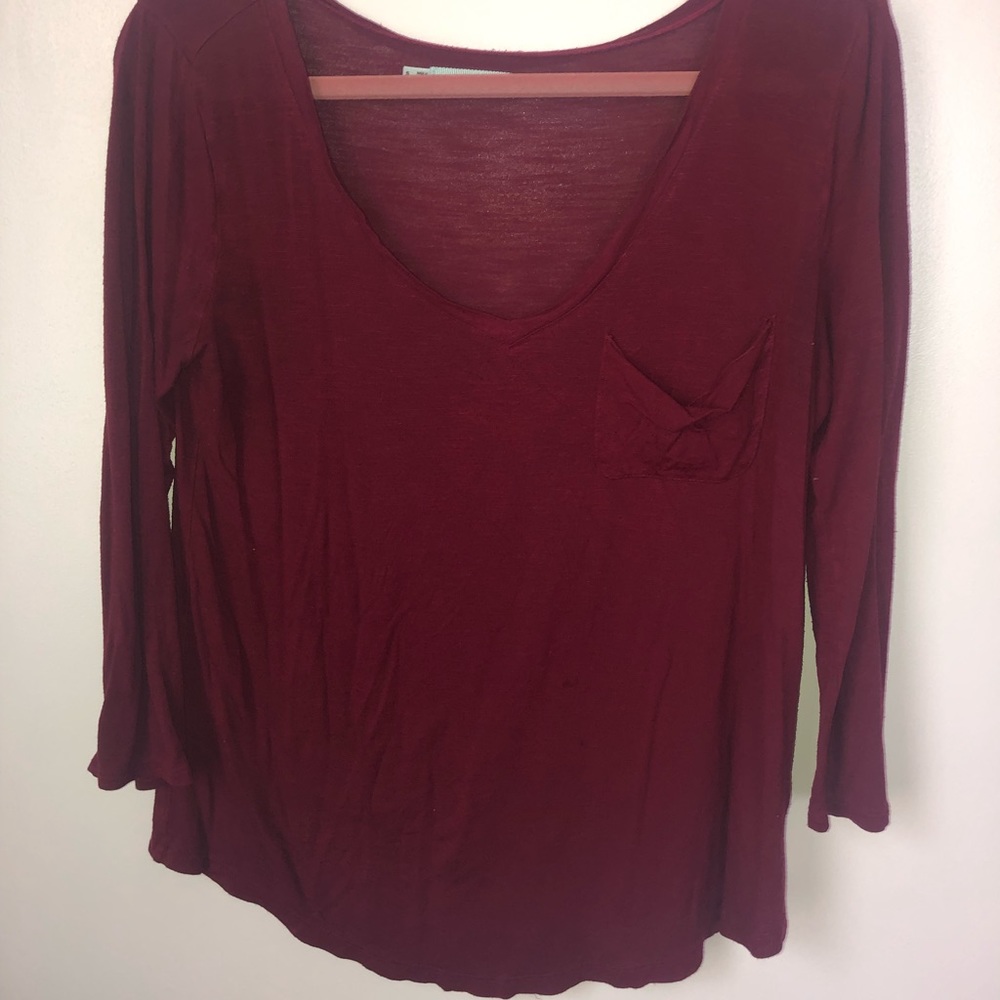 Red Quarter Length Shirt